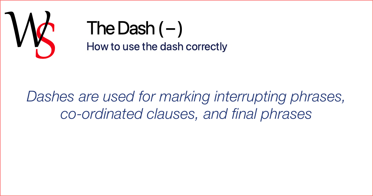 The Dash | Punctuation | Writing Support